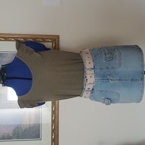 Vintage denim mini skirt